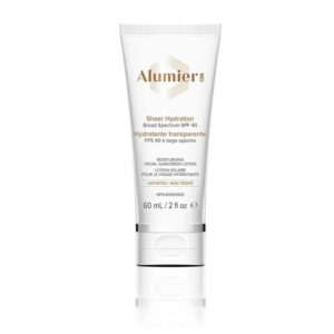 AlumierMD Sheer Hydration Broad Spectrum SPF 40 sunscreen tube